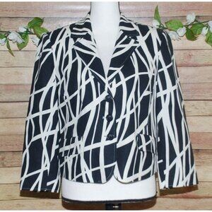 David N. Ladies Patterned Bolero Crop Jacket Size M Lined Blend Office Career